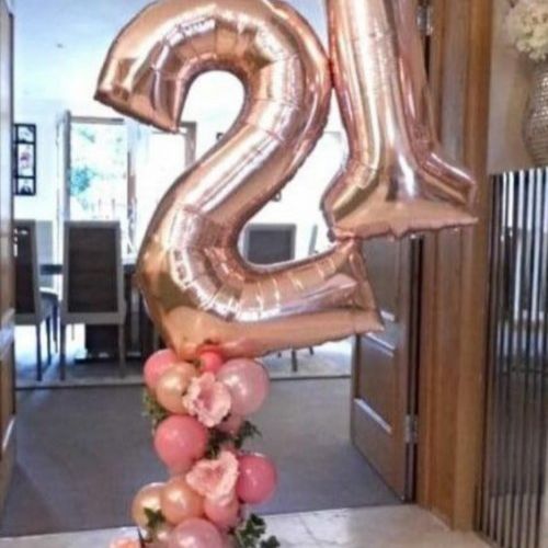Numero 21 con globos helio madrid