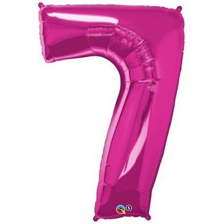 globo foil rosa con numero 7 85 cms