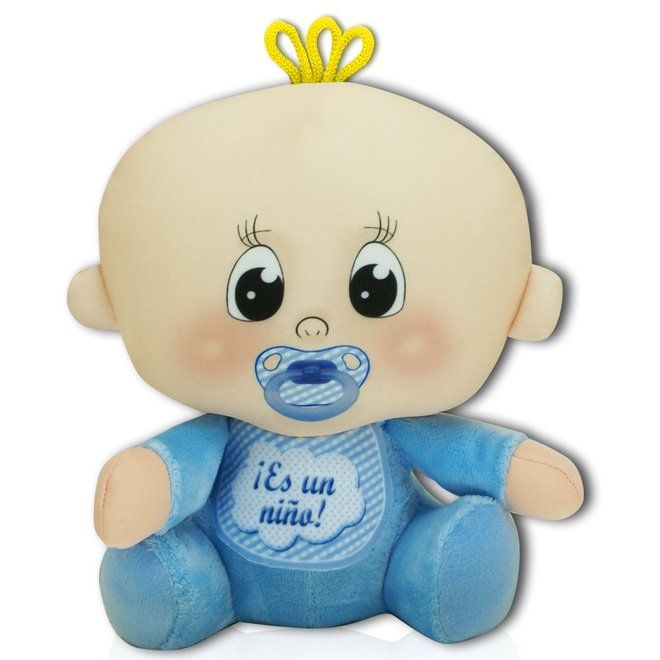 peluche bebe azul