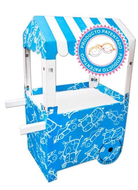 Carrito de chuches azul y blanco