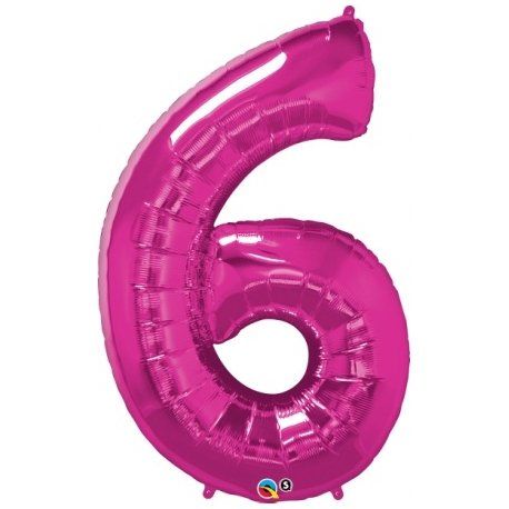 GLOBO NUMERO 6 FUCSIA