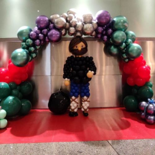 mural de globos navidad aeropuerto bilbao