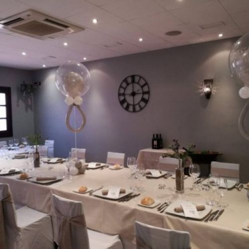 Centro de mesa con globos para bautizos madrid