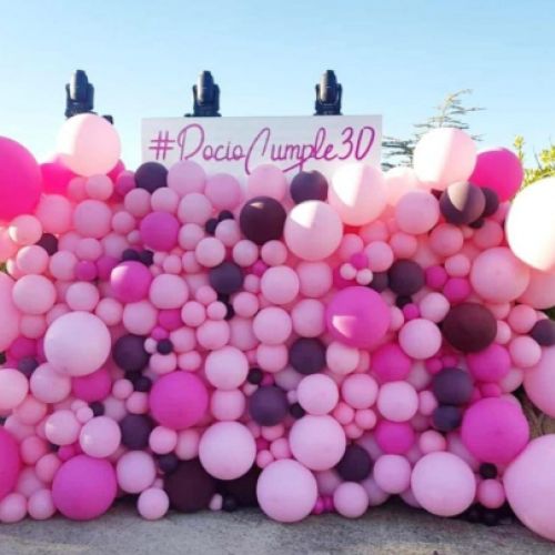 mural de globos para cumpleaños