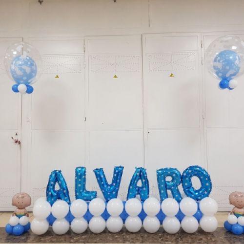 GLOBOS CON HELIO PARA BAUTIZO RIVAS