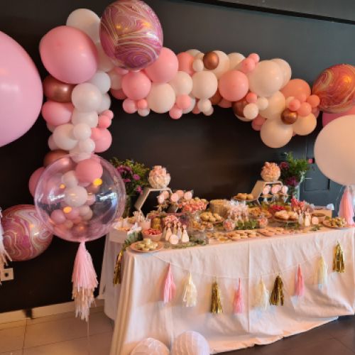 arcos y globos con helio para comunion madrid