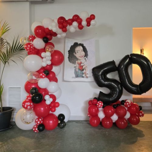 ARCO DE GLOBOS NUMERO 50 CUMPLEAÑOS MADRID