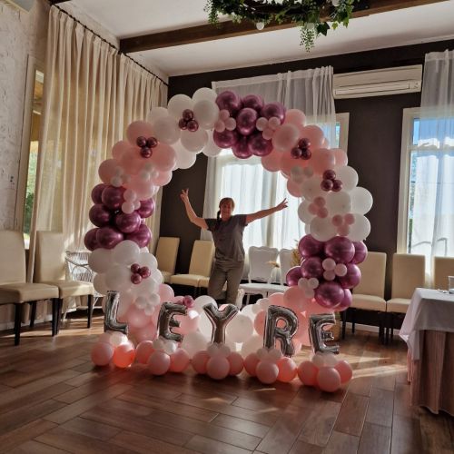 arco de globos redondo para bautizos madrid