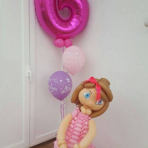 Muñeca de globos con numero 6 globo helio madrid