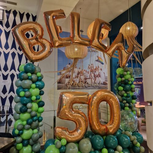 mural de globos 50 cumpleaños madrid