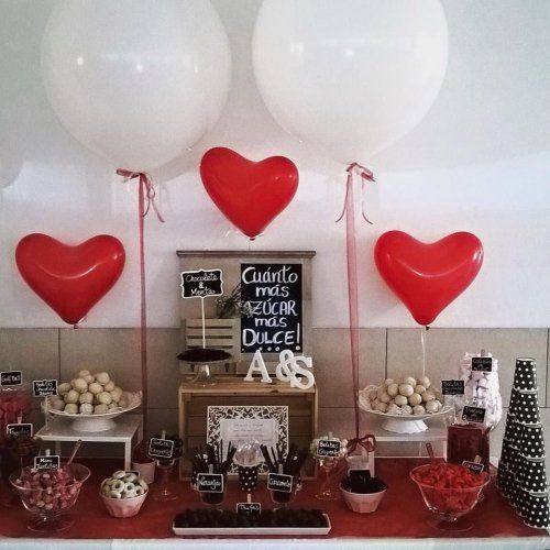 GLOBOS CON HELIO PARA BODAS CANDY BAR GLOBOS