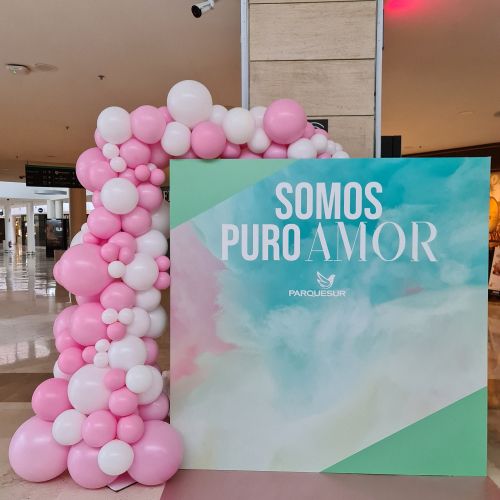arco de globos centro comercial parque sur san valentin