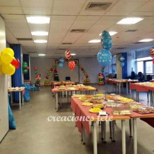 decoracion con globos para navidad