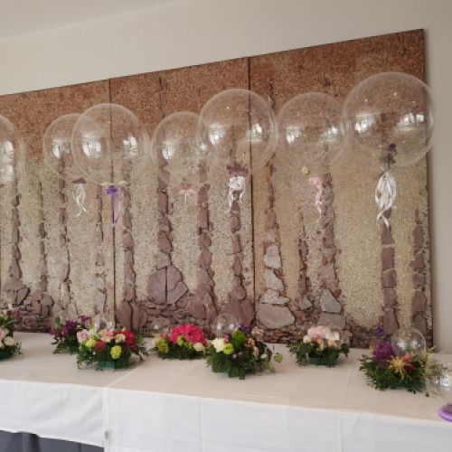 centros de mesa para bodas con globos
