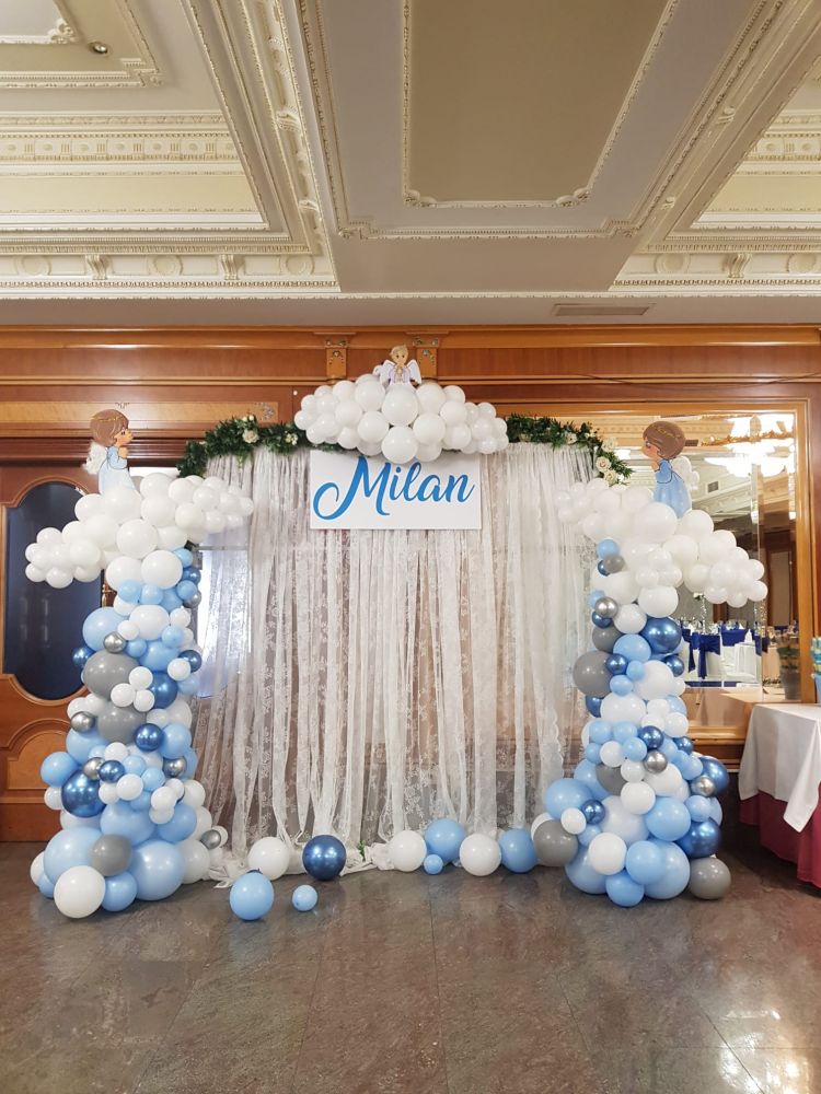 DECORACION CON GLOBOS PARA BAUTIZOS