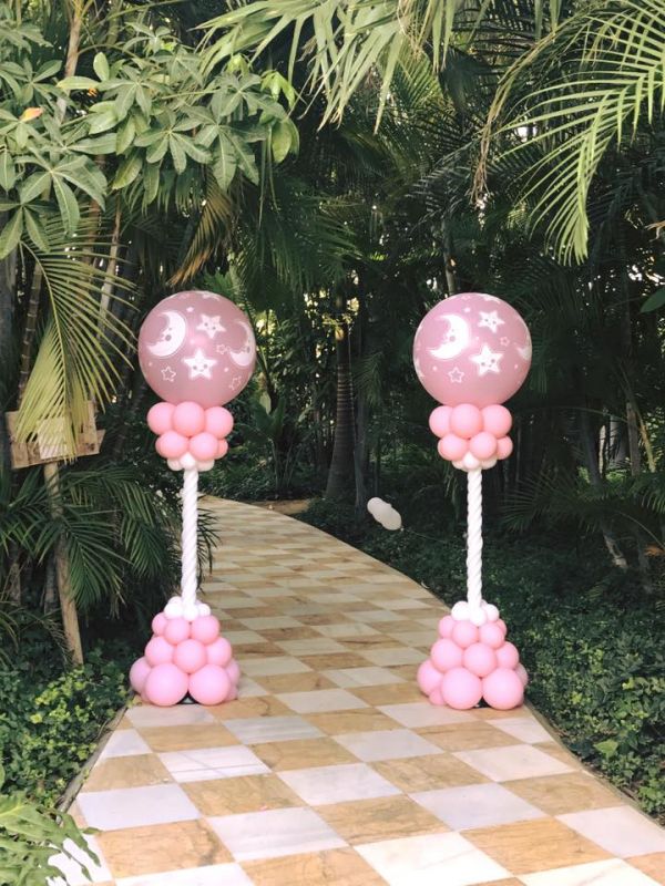 DECORACION CON GLOBOS PARA BAUTIZOS