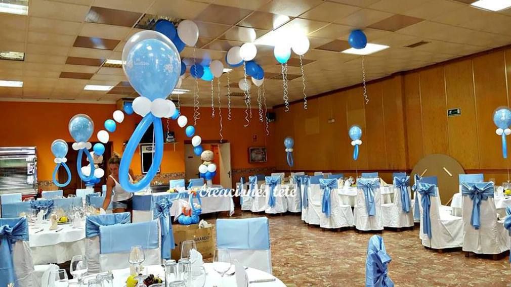 DECORACION CON GLOBOS PARA BAUTIZOS